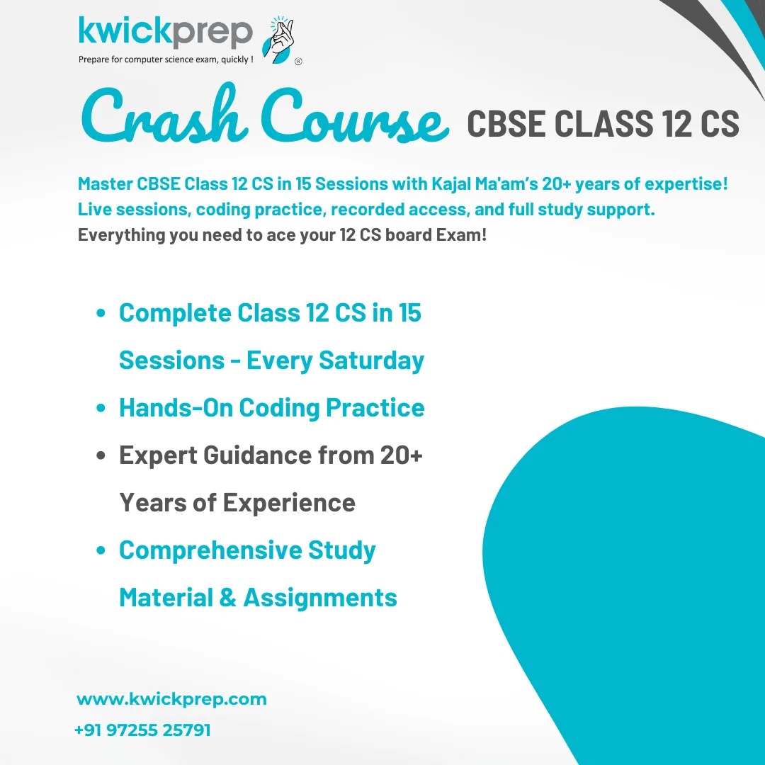 CBSE CS Class 12 Crash Course