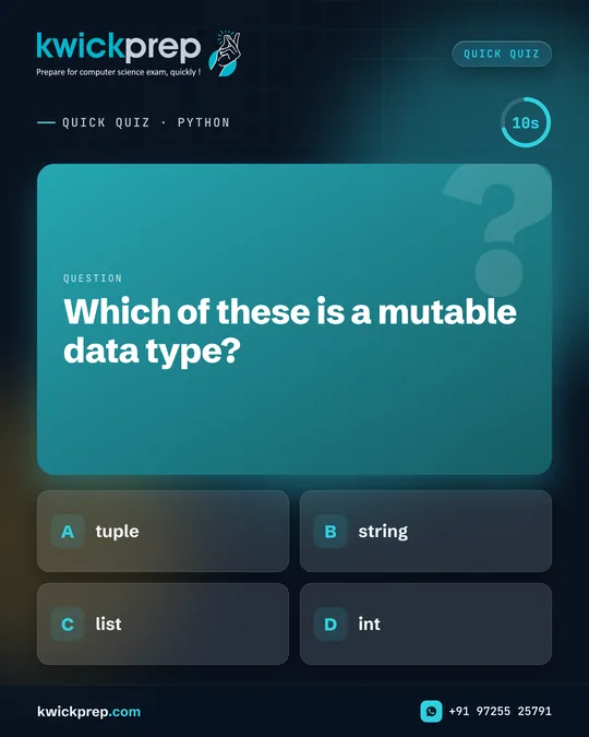 Which of these is a mutable data type?