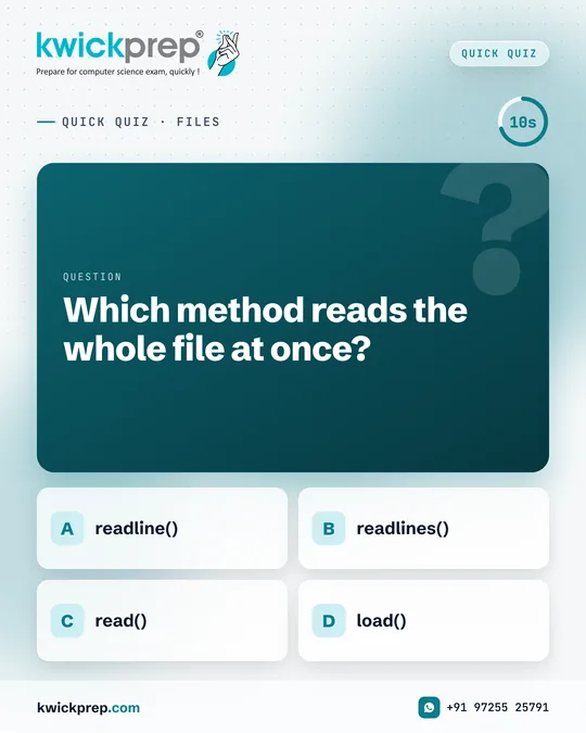 Which method reads the whole file at once?