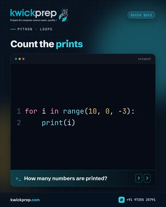 How many numbers are printed?