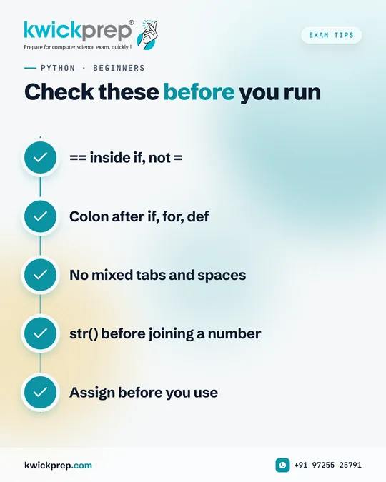 Check these before you run