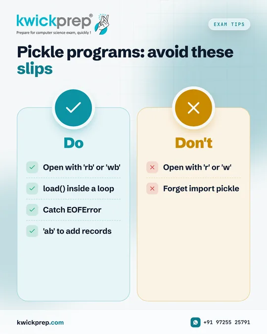 Pickle programs: avoid these slips