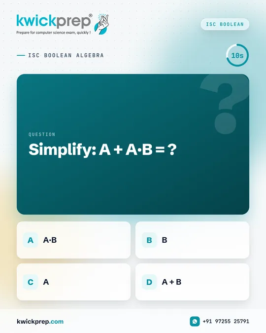 Simplify: A + A·B = ?