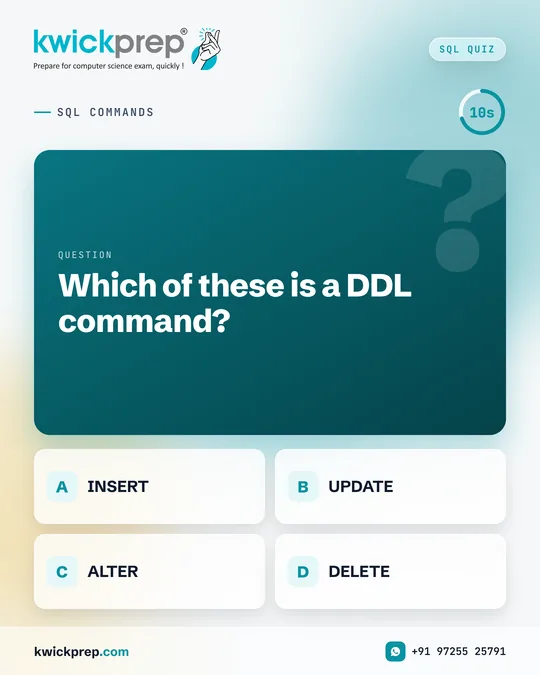 Which of these is a DDL command?