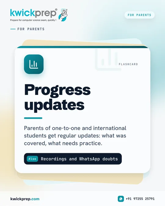 Progress updates