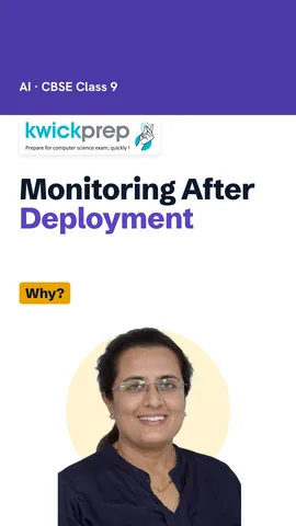 Monitoring points: real data changes, accuracy drops, retrain with new data.