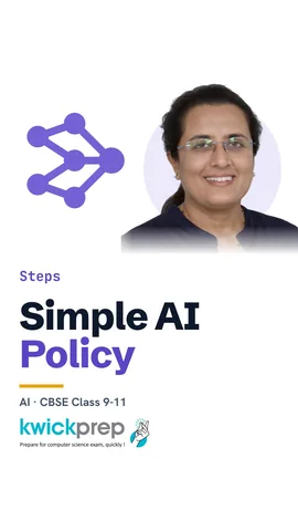 Steps of an AI policy: purpose and rules, consent, responsibility, yearly review.