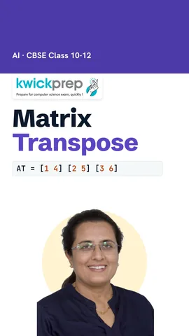 Matrix A with rows 1 2 3 and 4 5 6 and its transpose with columns.