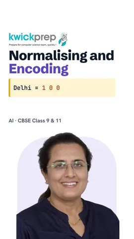 Points on normalising to 0-1, encoding text, and one-hot Delhi = 1 0 0.