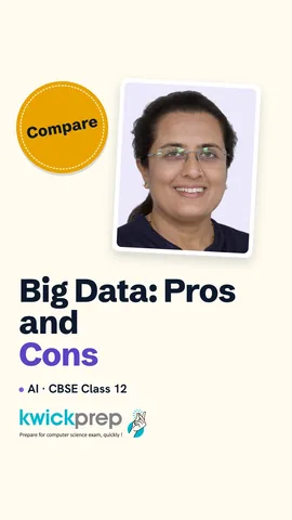 Two-sided table of big data advantages and disadvantages.