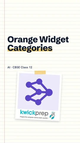 Table of Orange widget categories with example widgets.