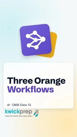 Table of three Orange workflows and their key widgets.