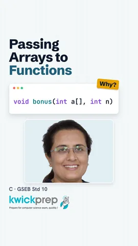 Slide: parameter int a[], pass the size separately, changes reach the original.