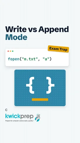 Table: r read kept, w write erased, a append kept.