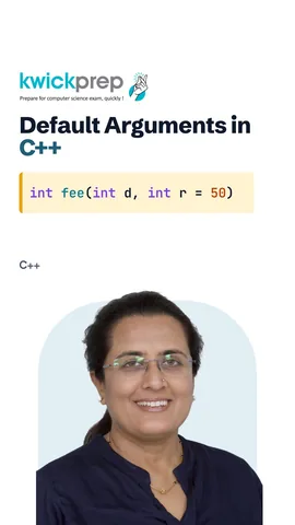 C++ code inline int fee(int d, int r=50) returning d * r, fee(4) output 200.