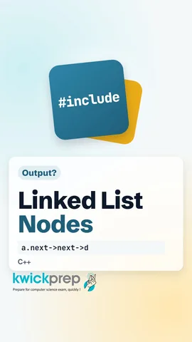 C++ code nodes a, b, c linked with next pointers, output 3.