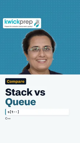 C++ code stack array s with top t, push 4 and 8, pop prints 8.