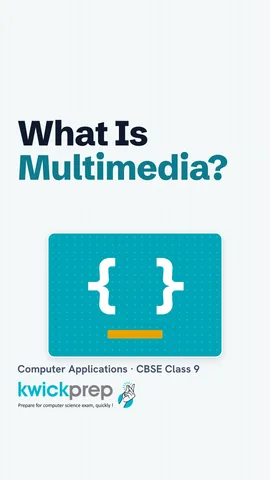 Definition card: multi means many, media means ways to share, two or more media together.