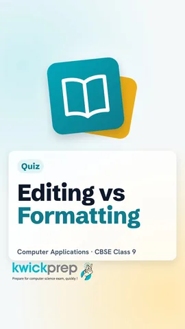 Two-row table: editing changes words, formatting changes looks.