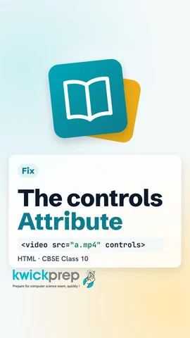 Code for video and audio tags with src and controls attributes.