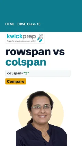 Table comparing colspan across columns and rowspan down rows.