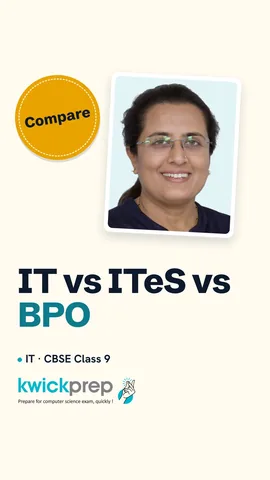 Three terms IT, ITeS and BPO with one-line meanings.