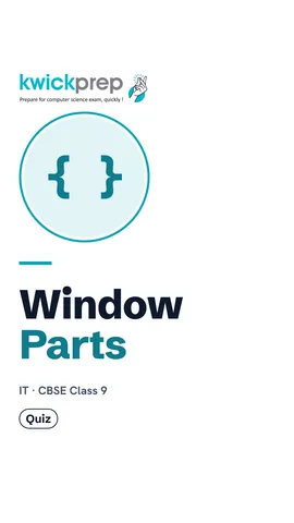 Table of window parts: title bar, toolbar, work area and status bar.