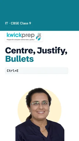Table of paragraph formats: centre, justify, bullets, border and colour.