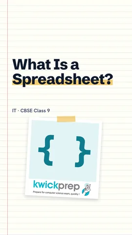 Card describing a spreadsheet as a grid that calculates.