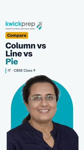 Table matching column, line and pie charts to comparing, trends and parts of a whole.