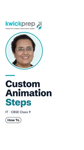Steps for custom animation: select object, Add Effect, Fly In, On click.