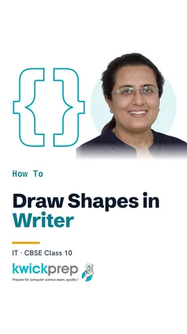 Steps to draw shapes in Writer: View, Toolbars, Drawing, click shape, drag.