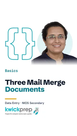Table of main, data source and merged documents in mail merge.