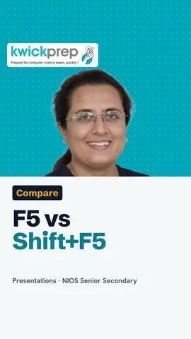 Table of keys: F5, Shift+F5, Esc and Ctrl+P with what each does.