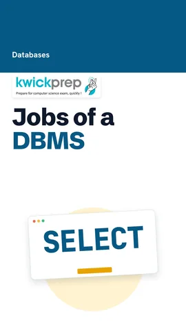 List of DBMS jobs: store once, control access, many users, backup.