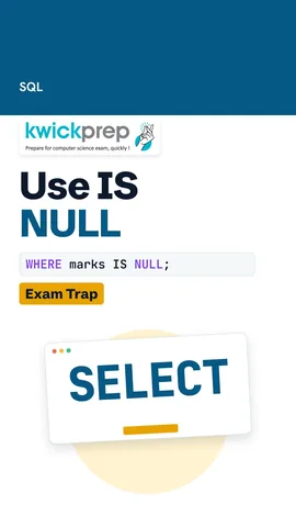 Query using IS NULL returning the row with missing marks.