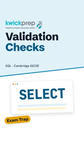 Validation checks listed with an example for each.