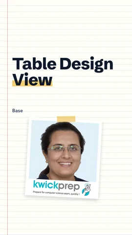 Design View grid with AdmNo as Integer and a description.