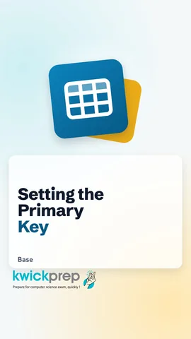 Field types list with a primary key icon set on AdmNo.