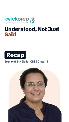 Reel listing the four parts of the Class 11 communication skills unit.