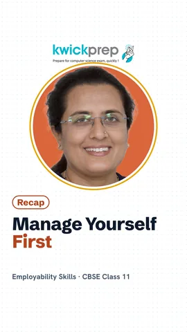 Reel listing the four skills of the Class 11 self-management unit.