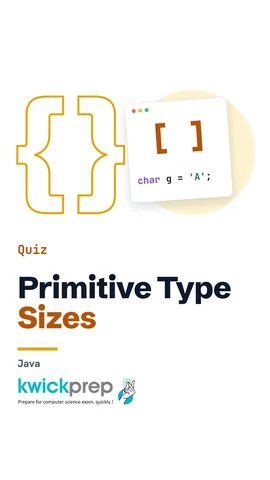 Reel table of Java primitive type sizes in bytes.