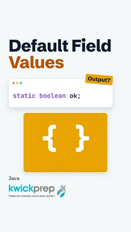 Reel table of Java default values for int, double, boolean and String fields.
