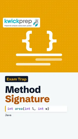 Reel labelling a method header and naming its signature.