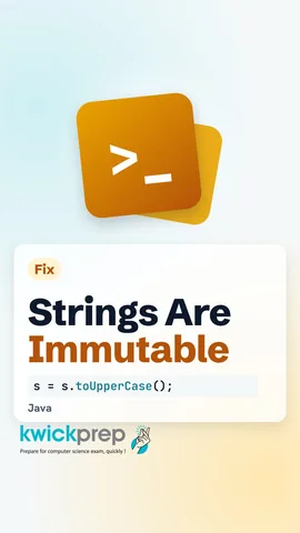 Reel showing toUpperCase() lost, then stored back into s.