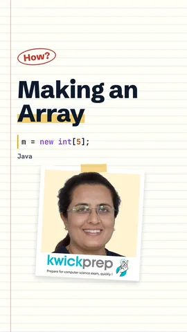 Reel showing the three ways to declare, create and initialise an array.