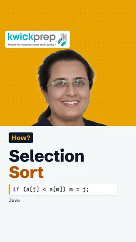 Reel tracing selection sort passes with the smallest value chosen each time.