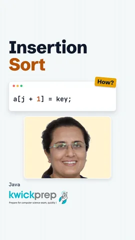 Reel showing the shift and insert steps of insertion sort.