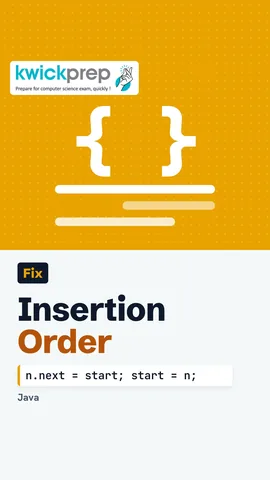 Reel showing the correct order of insertion and deletion at the start of a list.