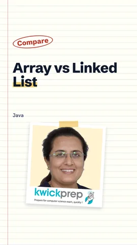 Reel comparing array and linked list on size, access and insertion.